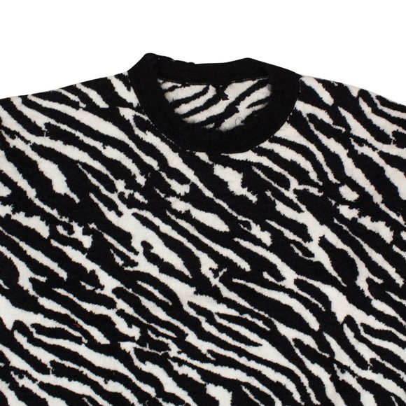 UNRAVEL PROJECT Black/White Wool Zebra Print Sweater Size S $840 - Picture 2 of 5